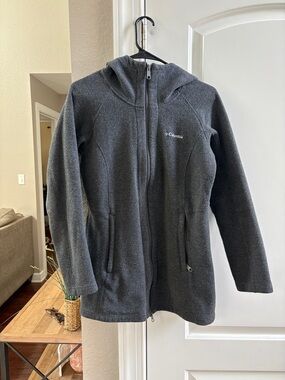 Columbia Charcoal Gray Hooded Full-Zip Fleece Jacket
